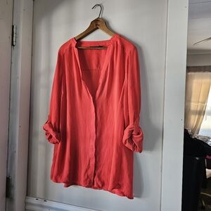 Apt 9 womens 1X plus size salmon pink coral dress top